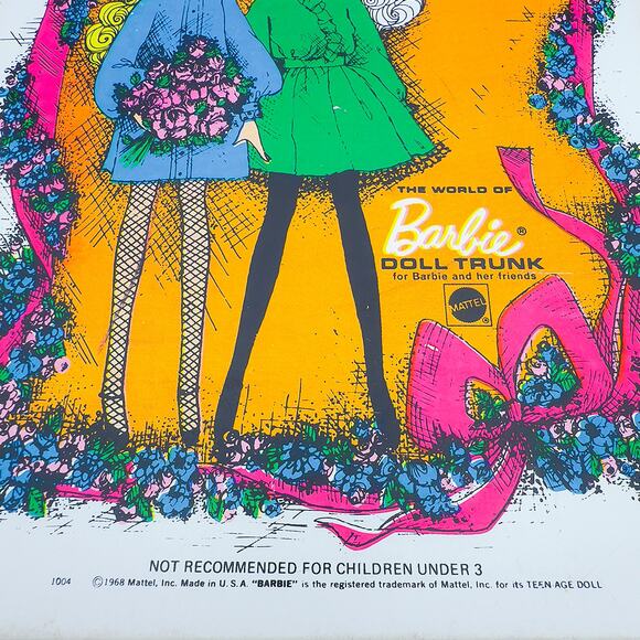 Vintage 1968 Mattel The World of Barbie Doll Trunk 1004 Handled Doll Toy Carrier - Picture 2 of 7